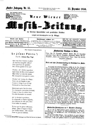 Neue Wiener Musik-Zeitung Donnerstag 25. Dezember 1856