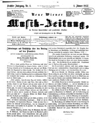 Neue Wiener Musik-Zeitung Donnerstag 1. Januar 1857