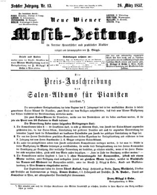 Neue Wiener Musik-Zeitung Donnerstag 26. März 1857