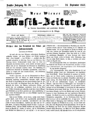 Neue Wiener Musik-Zeitung Donnerstag 24. September 1857