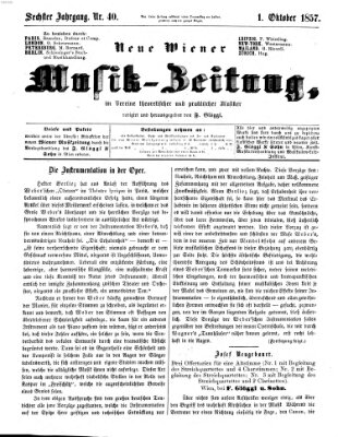 Neue Wiener Musik-Zeitung Donnerstag 1. Oktober 1857