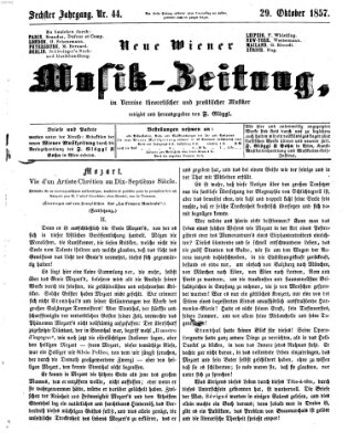 Neue Wiener Musik-Zeitung Donnerstag 29. Oktober 1857