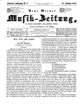 Neue Wiener Musik-Zeitung Donnerstag 18. Februar 1858