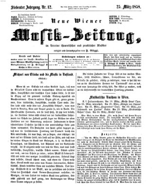 Neue Wiener Musik-Zeitung Donnerstag 25. März 1858