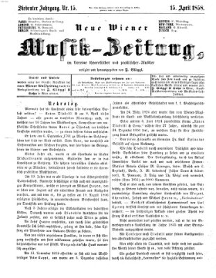 Neue Wiener Musik-Zeitung Donnerstag 15. April 1858