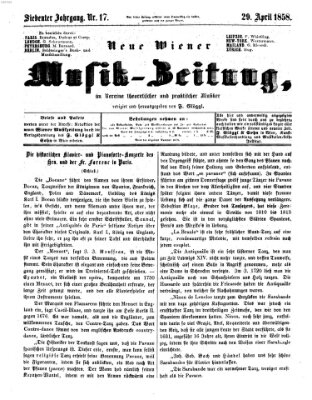 Neue Wiener Musik-Zeitung Donnerstag 29. April 1858