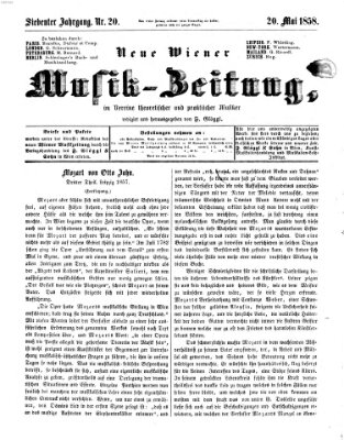 Neue Wiener Musik-Zeitung Donnerstag 20. Mai 1858