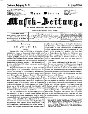 Neue Wiener Musik-Zeitung Donnerstag 5. August 1858