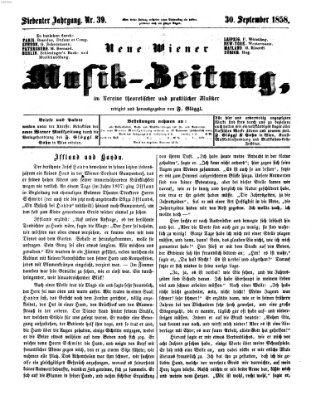 Neue Wiener Musik-Zeitung Donnerstag 30. September 1858