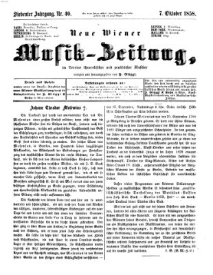 Neue Wiener Musik-Zeitung Donnerstag 7. Oktober 1858