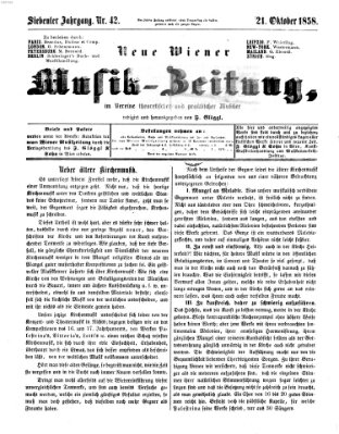 Neue Wiener Musik-Zeitung Donnerstag 21. Oktober 1858