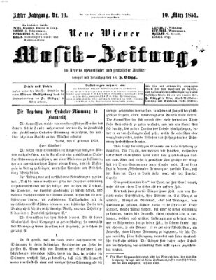 Neue Wiener Musik-Zeitung Donnerstag 10. März 1859