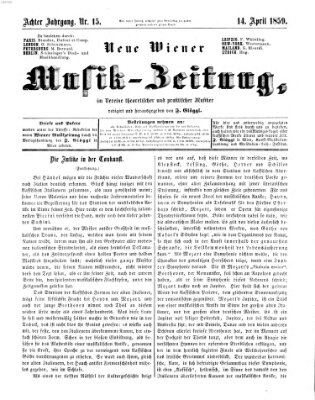 Neue Wiener Musik-Zeitung Donnerstag 14. April 1859