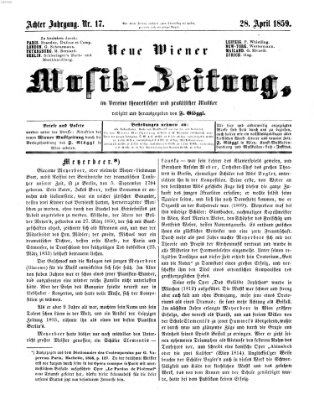 Neue Wiener Musik-Zeitung Donnerstag 28. April 1859