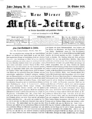 Neue Wiener Musik-Zeitung Donnerstag 20. Oktober 1859