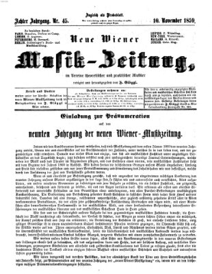 Neue Wiener Musik-Zeitung Donnerstag 10. November 1859