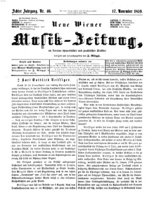 Neue Wiener Musik-Zeitung Donnerstag 17. November 1859