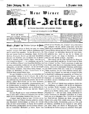 Neue Wiener Musik-Zeitung Donnerstag 1. Dezember 1859