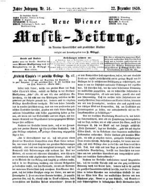 Neue Wiener Musik-Zeitung Donnerstag 22. Dezember 1859