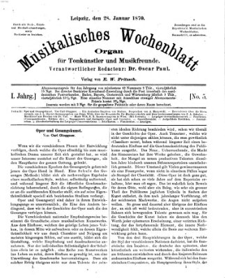 Musikalisches Wochenblatt Freitag 28. Januar 1870