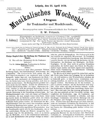 Musikalisches Wochenblatt Freitag 22. April 1870