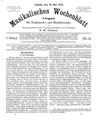 Musikalisches Wochenblatt Freitag 20. Mai 1870