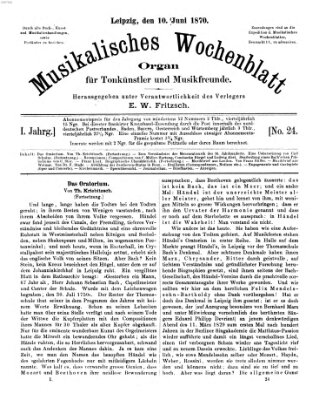 Musikalisches Wochenblatt Freitag 10. Juni 1870