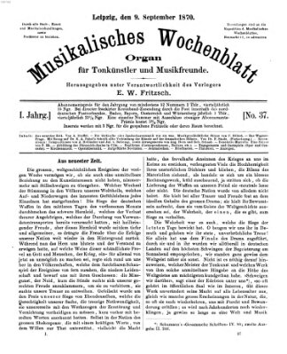 Musikalisches Wochenblatt Freitag 9. September 1870