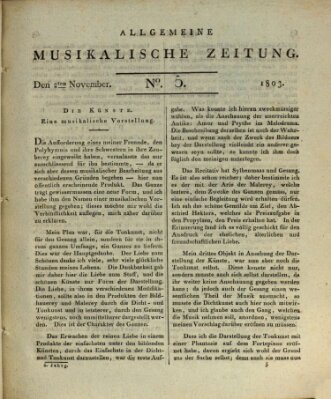 Allgemeine musikalische Zeitung Mittwoch 2. November 1803