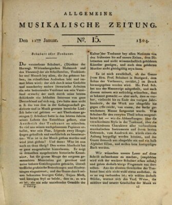 Allgemeine musikalische Zeitung Mittwoch 11. Januar 1804