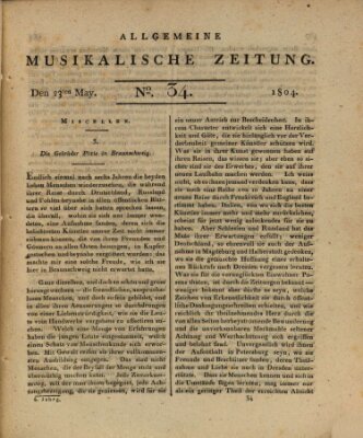 Allgemeine musikalische Zeitung Mittwoch 23. Mai 1804