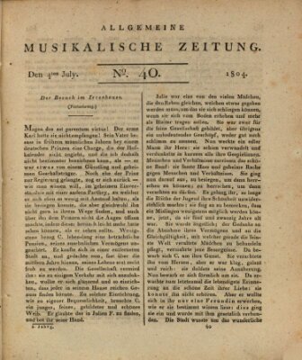 Allgemeine musikalische Zeitung Mittwoch 4. Juli 1804