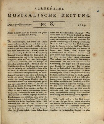 Allgemeine musikalische Zeitung Mittwoch 21. November 1804