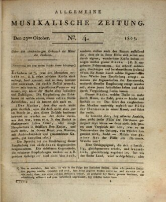 Allgemeine musikalische Zeitung Mittwoch 23. Oktober 1805