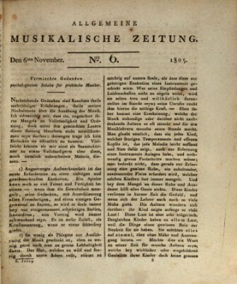 Allgemeine musikalische Zeitung Mittwoch 6. November 1805