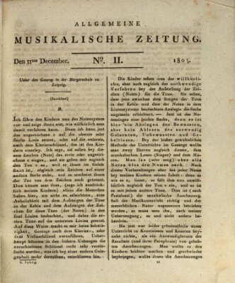 Allgemeine musikalische Zeitung Mittwoch 11. Dezember 1805