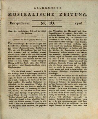 Allgemeine musikalische Zeitung Mittwoch 15. Januar 1806