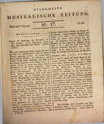 Allgemeine musikalische Zeitung Mittwoch 22. Januar 1806