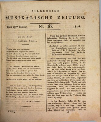 Allgemeine musikalische Zeitung Mittwoch 29. Januar 1806