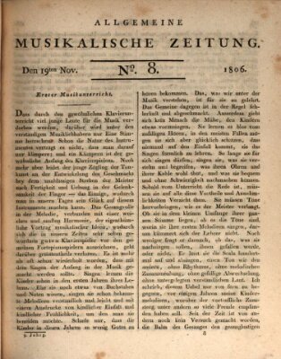 Allgemeine musikalische Zeitung Mittwoch 19. November 1806