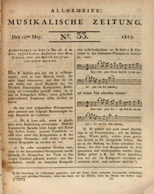 Allgemeine musikalische Zeitung Dienstag 12. Mai 1807