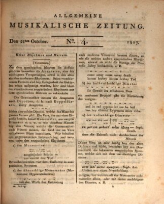 Allgemeine musikalische Zeitung Mittwoch 21. Oktober 1807