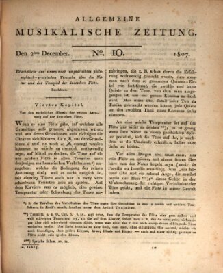 Allgemeine musikalische Zeitung Mittwoch 2. Dezember 1807