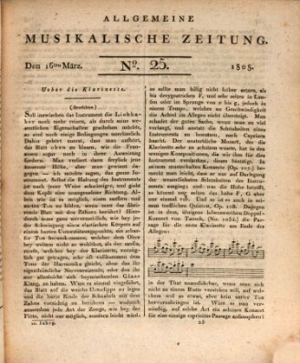 Allgemeine musikalische Zeitung Mittwoch 16. März 1808