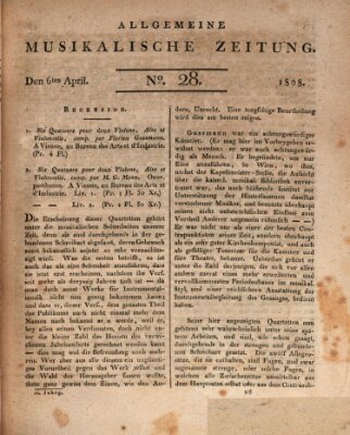 Allgemeine musikalische Zeitung Mittwoch 6. April 1808