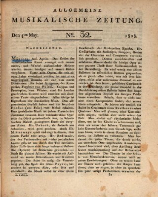 Allgemeine musikalische Zeitung Mittwoch 4. Mai 1808