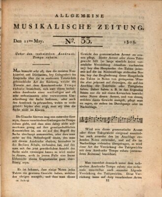 Allgemeine musikalische Zeitung Mittwoch 11. Mai 1808