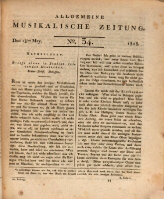 Allgemeine musikalische Zeitung Mittwoch 18. Mai 1808