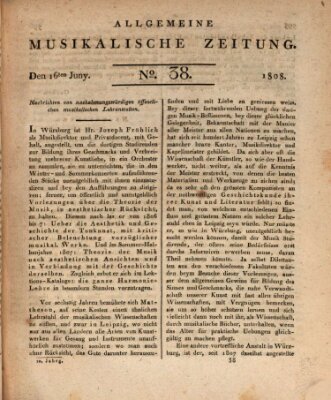 Allgemeine musikalische Zeitung Donnerstag 16. Juni 1808