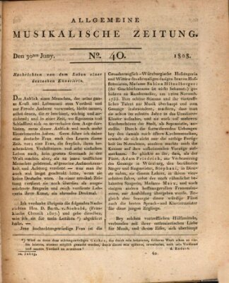 Allgemeine musikalische Zeitung Donnerstag 30. Juni 1808